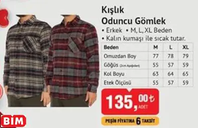 KIŞLIK ODUNCU GÖMLEK KIŞLIK ODUNCU GÖMLEK